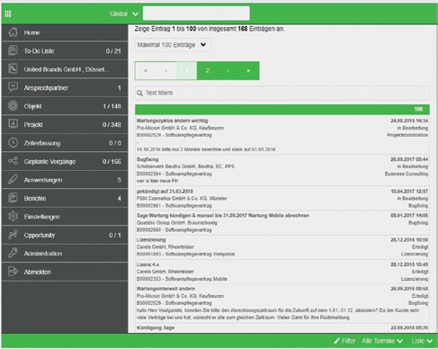 Sage 100 xRM Mobile Edition: To-Do-Liste auf dem Smartphone